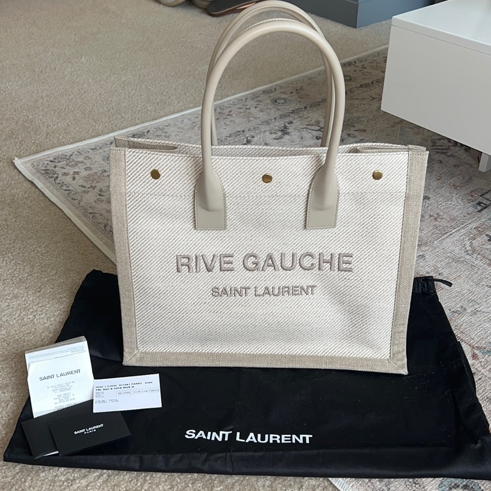 Saint Laurent Rive Gauche Canvas Tote